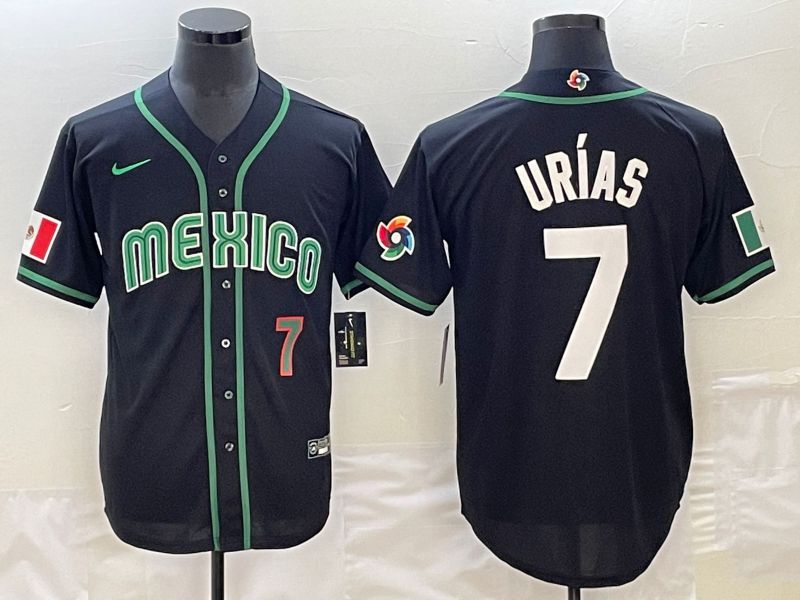 Men 2023 World Cub Mexico #7 Urias Black Nike MLB Jersey28
